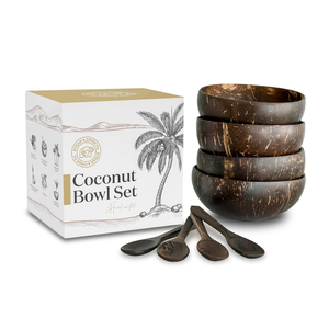 ชุดชามกะลามะพร้าวขายดี พร้อมช้อน 100% ธรรมชาติ ย่อยสลายได้ เป็นมิตรกับสิ่งแวดล้อม ชามเสิร์ฟแบบขายส่ง - Product Image 1