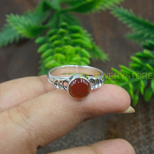 Bague en argent sterling 925 avec cabochon en cornaline rouge naturelle, faite à la main, pour femme, bijoux vintage de créateur, fournisseur en gros - Product Image 6
