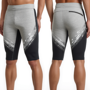 Pantalones Cortos Deportivos Modernos para Hombre en Gris Jaspeado con Estampado, Tela Ligera de Alto Rendimiento y Construcción Premium para Ropa Deportiva - Product Image 4