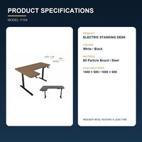 Bureau assis-debout électrique commercial en bois avec contrôleur de mémoire, capacité de charge de 100 kg, personnalisation d'angle pour projets de bureaux modernes