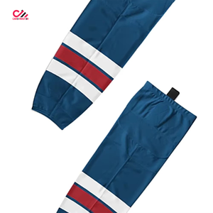 CARE <b>MASTER</b> Men's Blue <b>Ice</b> Hockey Socks With White And Red Stripes Elastic Waist Breathable Polyester Sportswear - Product Image 6
