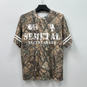 เสื้อยืดสตรีทแวร์ลายพราง Real Tree ผ้าคอตตอนหนานุ่มทรงหลวม เสื้อยืดโอเวอร์ไซส์แบบไหล่ตก ขายส่งสำหรับผู้ชาย รับสั่งทำ - Product Image 3