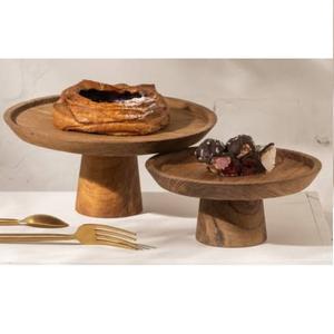 Marble Top Party Celebration Cake Cup Serving Wooden Stand Tableware Fruits Rack Cake Serving Wooden Cake Stand - Product Image 2
