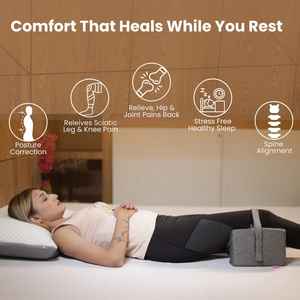 Almohada de rodilla de espuma viscoelástica de contorno para personas que duermen de lado Alineación de columna Cómodo Cojín corporal Lavable Antiestático Ligero - Product Image 5