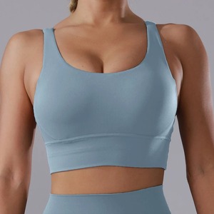 Custom Women's Yoga Sports <b>Bra</b> Plus Size Quick Dry Seamed High Support Fitness Top Workout Breathable Eco-Friendly Spandex Front - Product Image 1