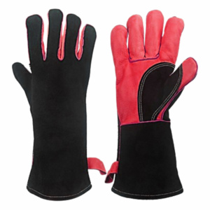Gants de soudage TIG en cuir pleine fleur renforcé, certifiés CE, résistants à l'abrasion, pour la sécurité incendie - Product Image 2