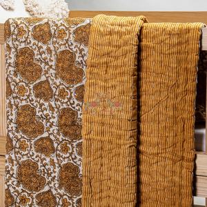 Edredón de bebé de algodón orgánico Kantha hecho a mano de la mejor calidad estampado Floral transpirable suave invierno para el hogar y hoteles uso versátil - Product Image 5