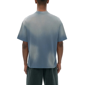 Wholesale Men's 270gsm Heavyweight Cotton <b>T</b>-Shirt Blank Acid Washed Distressed O-Neck Short Sleeve Custom Streetwear Thick Neck - Product Image 3