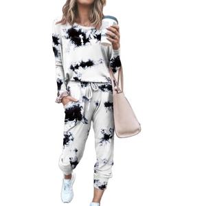 Custom Tie Dye Print Tracksuit for Women Jogger Sweatsuit 2 Piece Set Jogger Pants Track Suit for Women Slim Fit <b>Jogging</b> Suit - Product Image 1