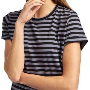 Camiseta Deportiva de Algodón Personalizada, a Rayas, Transpirable, de Secado Rápido, Larga, Holgada, con Cuello Redondo para Mujer, Servicio OEM y ODM, Impresión de Logotipo Personalizado - Product Image 3