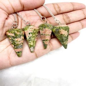 Unakite Guérison Cristal Pendentif Collier Logo Personnalisé Style Pierre Semi Précieuse Artisanat Mascotte Souvenir Pendule - Product Image 1