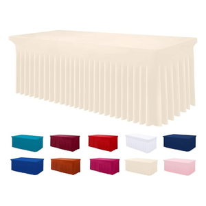 Smiry Elastic Fitted Stretch Rectangle Tablecloth Waterproof Washable Spandex <b>Table</b> <b>Cover</b> Skirt - Product Image 1