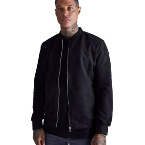 OEM Wholesale Manufacturer Custom Men's Premium Solid Color Bomber <b>Jacket</b> Casual <b>Zip</b>-<b>Up</b> <b>Jacket</b> For Men - Product Image 1