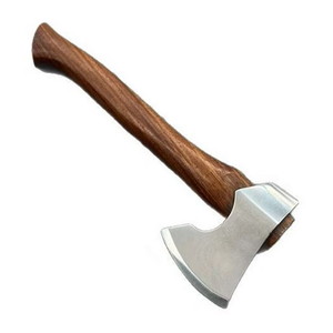Strong Build Mini <b>Axe</b> With Premium Steel Head And Natural Wooden <b>Handle</b> For Outdoor Camping Hiking Gardening Wood Cutting - Product Image 4