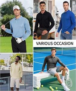 <b>High</b> Quality <b>Men's</b> Long Sleeve Polo <b>Shirts</b> Moisture Wicking Golf <b>Shirts</b> Quick Dry Workwear Casual <b>Collared</b> <b>Shirt</b> - Product Image 5