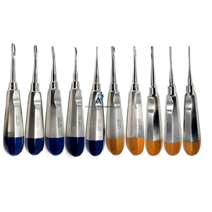 Juego de Elevadores Dentales Luxadores Rectos y Curvos, Osteótomos, Periotómos, Extractores Apicales para Extracción de Raíces, Kit de Instrumentos Quirúrgicos, 10 Piezas - Product Image 1