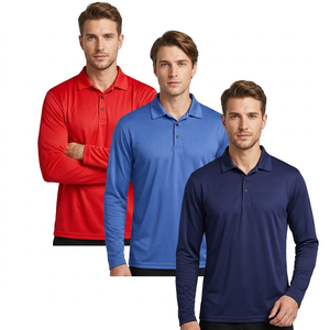 Camiseta de Manga Larga para Hombre, Color Sólido, Tejida, Transpirable, con Estampado Digital, de Secado Rápido, Informal, Azul, Rojo, Marino, Poliéster - Product Image 4
