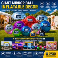Boule miroir gonflable blanche géante réfléchissante pour décoration de mariage, fête, événement de luxe