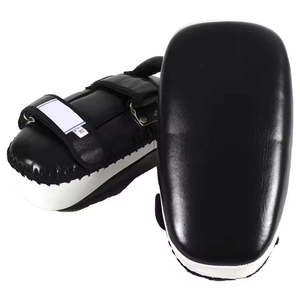 Pads de frappe professionnels en cuir légers et personnalisables pour le Kickboxing et le Muay Thai, pour l'entraînement aux arts martiaux, bleus - Product Image 3