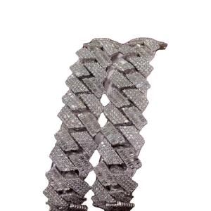 Cadena Cubana de Miami con Moissanita de Calidad, Cadena de Plata de Ley 925, Collar Elegante, Joyería a Precio de Mayoreo - Product Image 1