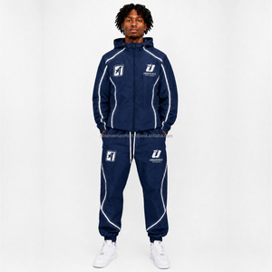 Nylon Windbreaker Set Trendy Unisex Nylon Shorts Set Custom Made Mens Set <b>Zip</b> up Polyester Nylon Two Piece Windbreaker Set - Product Image 1