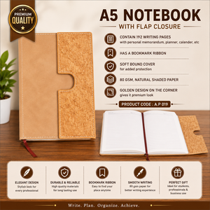 สมุดบันทึกปกหนัง A5 แบบแข็ง พร้อมฝาปิดแม่เหล็ก ช่องใส่บัตร ช่องใส่เงิน ที่คั่นหนังสือแบบริบบิ้น สำหรับสำนักงานและการเดินทาง - Product Image 5