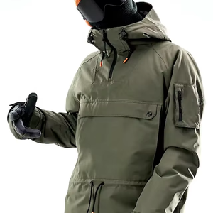 Chaqueta Cortavientos con Capucha y Cierre de Cremallera para Hombre, Color Verde Oliva, Estilo Deportivo Informal, Ligera, de Poliéster, Resistente al Viento, para Actividades al Aire Libre - Product Image 2