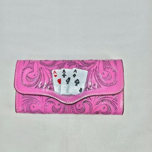 Cartera de Lujo para Mujer, de Cuero Genuino, Mini, Bordada a Mano, con Diseño Floral, Multifuncional, para Monedas y Tarjetas - Product Image 2
