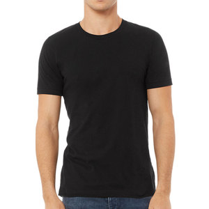 เสื้อยืดคอกลมผู้ชายผ้าฝ้าย 100% สีดำ พรีเมียม ฟิตเต็ด ไซส์ XS-XL - Product Image 4