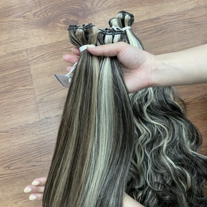 Extensions de cheveux naturels de qualité supérieure, couleur piano, lisses, 100% cheveux humains, cheveux vierges vietnamiens - Product Image 6