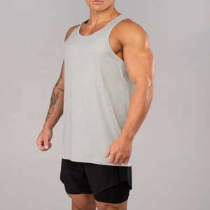 Camiseta Deportiva de Tirantes para Hombre, Cuello en V, de Poliéster y Algodón, Tejido de Punto, Sin Costuras, Secado Rápido, Transpirable, Personalizada con Impresión por Transferencia de Calor, para Maratón y Gimnasio - Product Image 1