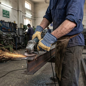 Guantes de Cuero de Cabra Resistentes, Suaves y Cómodos, Resistentes al Calor y a la Abrasión, con Puño de Seguridad para Trabajos de Construcción - Product Image 3