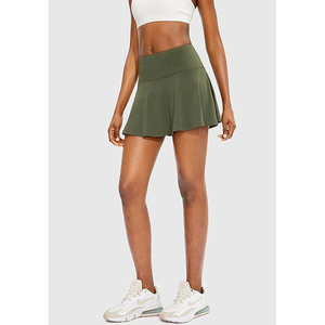 Online Selling High Stretchable Women's Tennis Skirts Pleated Design Fitness Workout Gym Wear Skirt In <b>Low</b> Affordable Rates - Product Image 3
