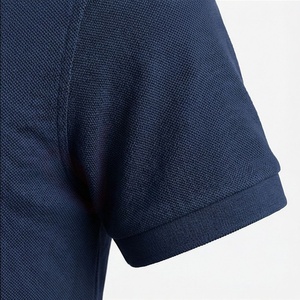 Polo à manches courtes pour homme, bleu marine, coton piqué, respirant, coupe classique, tricot uni, design décontracté - Product Image 6