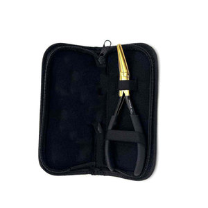 Pinzas para Extensiones de Cabello con Logotipo Personalizado, Herramienta de Presión de Microperlas de Acero Inoxidable Negro y Dorado, Mango Curvo Profesional para Extensiones de Cabello - Product Image 5