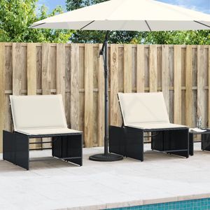 Base de parasol moyenne noire en PE (polyéthylène) et béton pour parasols et supports de terrasse - Product Image 3