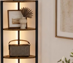 Modern Wooden Etagere Shelf 5-Tier Freestanding <b>Bookcase</b> Storage Rack for Living Room Home Furniture <b>Rustic</b> Design - Product Image 5
