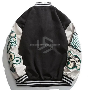 OEM <b>Men's</b> College <b>Bomber</b> Flight <b>Varsity</b> <b>Jacket</b> Customizable Sport <b>Jacket</b> Chenille Embroidered Logo Waterproof Reversible Winter - Product Image 2