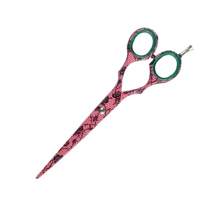 Tijeras de Peluquería Profesionales Duraderas de Acero Inoxidable 4Cr13 con Punta Afilada para Diestros, Mango Largo de Goma, 28 Dientes, Rojas, para Salón S&S - Product Image 3