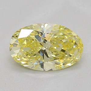 Diamant Jaune Fantaisie Ovale de 0,69 ct, Clarté VVS2, Coupe Excellente, Certifié, pour Bijoux Fins et Bagues de Fiançailles - Product Image 1