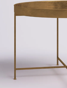 Table élégante en métal de style français avec cadre en or rose Table basse de nidification ornée pour entrées Produit artisanal en métal - Product Image 4