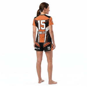 Conjunto de Uniforme Deportivo para Mujer, Camiseta de Fútbol de Manga Corta con Cuello en V y Pantalones Cortos, Talla Regular, Corte Atlético, para Todas las Temporadas - Product Image 5