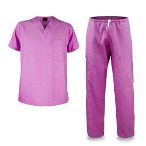 Comfortable Medical <b>Scrubs</b> <b>sets</b> for Men Women Breathable Lightweight Hospital <b>Scrub</b> Woven Cotton Pants Top <b>scrubs</b> uniforms - Product Image 1