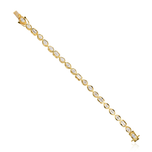 4.63 Ct 14K Yellow <b>Gold</b> Lab Grown Diamond Tennis Bracelet Multi Shape Diamond Bracelet Fine Jewelry Wholesale - Product Image 3