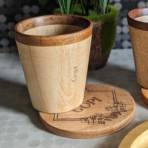 Posavasos Rústicos Personalizados de Madera de Humran Export, Elegantes Manteles y Almohadillas Hechos en India, Modelo HE-1928 - Product Image 1
