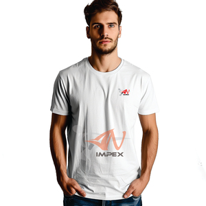 Camiseta de Mezcla de Algodón de Alta Calidad, Camiseta Personalizada para Hombre, Camiseta Ajustada Lisa en Blanco o Negro, Camisetas para Hombre - Product Image 1