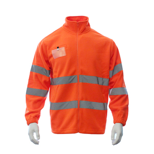 Veste polaire à fermeture éclair intégrale haute visibilité, vêtement de travail thermique réfléchissant avec poches, protection anti-chaleur et anti-vapeur - Product Image 3