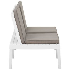 Banc de salon en plastique blanc de 51,2 pouces de large avec housses amovibles pour terrasses - Product Image 3