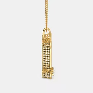 Designer gold diamond I pendant for women fine jewelry for wedding anniversary gift with modern style and elegant shine - Product Image 2