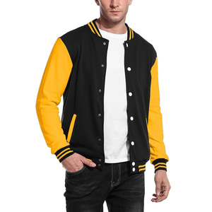 Hot Selling Custom Made <b>Men's</b> Cotton Varsity <b>Jackets</b> with Stand Collar and Front Logo Breathable Winter <b>Jackets</b> Wholesale - Product Image 5